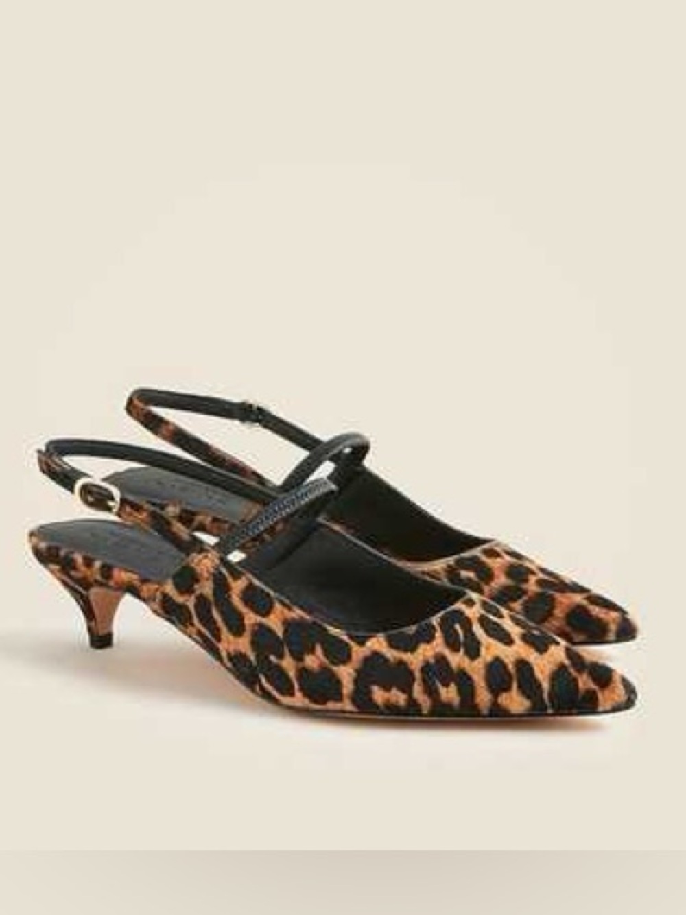 Jcrew robin slingback kitten heels in printed calf hair, 9 - Picture 1 of 6